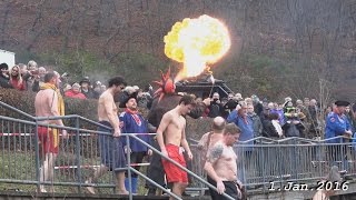 Neujahrsschwimmen 2016 im Edersee  Sperrmauer von tubehorst1 [upl. by Tatum]