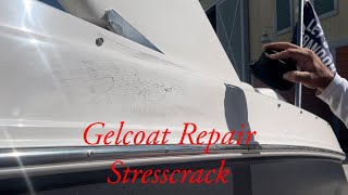 How To Fiberglass amp Gelcoat Repair Stresscrack Regal [upl. by Adnarym]