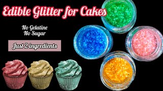 Edible Glitter Without Gelatin Recipe How to make Edible Glitter at Home Edible Glitter for cakes [upl. by Hannad]