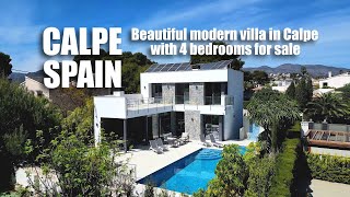 Beautiful modern villa in Calpe with 4 bedrooms for sale  Villa in Spain Calpe overlooking the sea [upl. by Si]