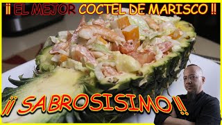 🍤🍤 CÓCTEL DE MARISCO con SALSA ROSA y PIÑA🍍🍍 RECETA PARA NAVIDAD 🎄 [upl. by Ydorb126]