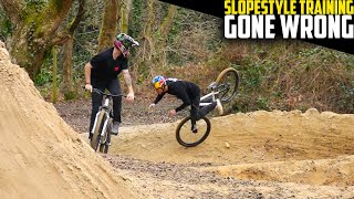 DIRT JUMP TRAINING WITH PRO SLOPESTYLE RIDERS MADE ME CRASH [upl. by Perry673]