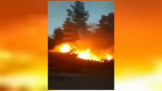 Incêndio de grandes dimensões no norte da Grécia [upl. by Inahpets]