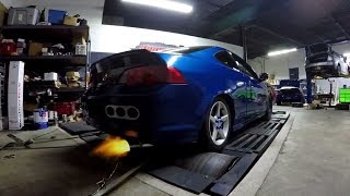 EBAY BUILT TURBO RSX SPITS FIRE [upl. by Ahsatsana]