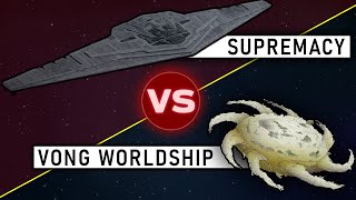 Mega Star Destroyer vs Yuuzhan Vong Worldship  Star Wars Starship Versus [upl. by Elatia]