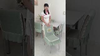 Part 99 chair cover installation tutorial velvet embroidery chair cover winter thickened chair cover [upl. by Ikir]