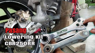 PROSES PASANG LOWERING KIT PADA HONDA CBR250RR  EASY MOTOVLOG [upl. by Arnelle]