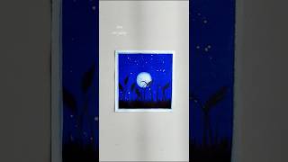 Moonlit night scenery painting shorts art shortsviral creativeart music [upl. by Ecneret]