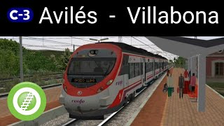 Hacemos la línea C3 de Cercanías Asturias Avilés  Villabona de Asturias en Open Rails  18 [upl. by Enitnemelc]