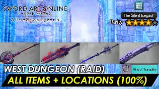 Sword Art Online Alicization Lycoris  WEST DUNGEON The Silent Icegaol 100 RAID Full Guide [upl. by Hsirap]