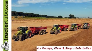 4xKrampe 3xClaas 1xSteyr im Einsatz  Erdbewegung mit Terhuf [upl. by Aicilav]