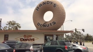 Visit to Randys Donuts Los Angeles CA  Taste Test Too [upl. by Akeylah944]