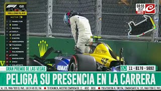 Colapinto chocó y peligra su presencia en el GP de Las Vegas [upl. by Lammond165]