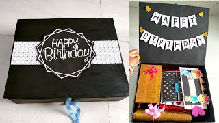 Hand made gift hamper box 🎁❤️  gift box opening  birthday gift box  gift for husband diy [upl. by Marilla]