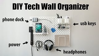 DIY Tech Wall Organizer  IKEA Skadis [upl. by Nylidnam]