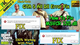 How to Fix MSVCR120dll Missing Error  GTA 5 MSVCR120dll Error Fix  GTA V All dll Error Fix [upl. by Calabrese427]