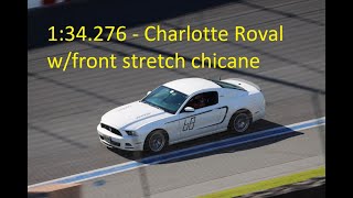 134276  Charlotte Roval w 1 chicane front stretch 2013 V6 Mustang [upl. by Dupuis]