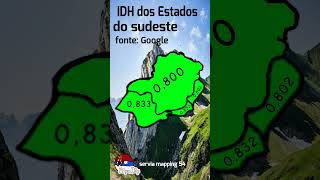 IDH dos Estados do nordeste geography mapper map mapping brasil geografia [upl. by Debby]