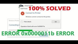 Share Printer Not Connecting  Operation failed with error 0x0000011b Windows 10 Live Proof [upl. by Laud]