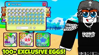 Opening 100 EXCLUSIVE EGGS In Pet World Roblox [upl. by Brandais432]