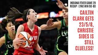 Indiana Fever Game 29 Recap Lynx top Fever 9080 as Caitlin Clark has 23 pts 5 reb 9 ast 7 to [upl. by Darda588]