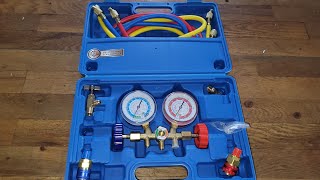 How to set up 3 Way AC Manifold Gauge Set HVAC Diagnostic Refrigerant Charging Tool for AutoHouse [upl. by Adnaerb]