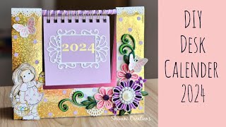 DIY Desk Calendar How to make Calendar at Home 2024 [upl. by Welles]