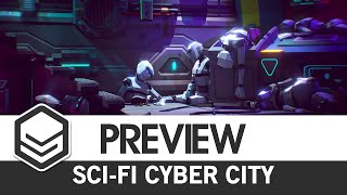 POLYGON Scifi Cyber City  Teaser 3D Low Poly Art for Games by SyntyStudios [upl. by Cartan]