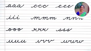 Cursive writing a to z  on 4 Lines  Cursive handwriting practice abcd  Beginners [upl. by Ailis]