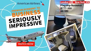 American Airlines 777300ER Flagship Business Class London to New York [upl. by Ingalls]