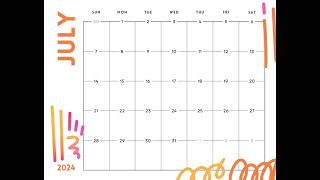 Free printable custom July 2024 calendar templates 📅 Calendar 365 📅 [upl. by Leviram]