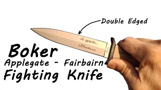 Double Edged Fighting Knife  Boker ApplegateFairbairn [upl. by Aihsekram]