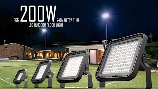 IP66 200W 240V Ultra Thin LED Outdoor Flood Light [upl. by Anrak]