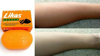 Likas Papaya Skin Whitening Soap Review  Before and After [upl. by Nylteak]