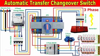 Automatic Transfer Switch for 3 Phase  Changeover Switch for Generator Electrical Technical Dost [upl. by Alleuqahs]