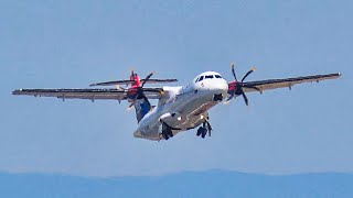 PROPELLERS STILL  AirSERBIA ATR 72600 Takeoff  Newest in Fleet Landing at Belgrade [upl. by Mollie]