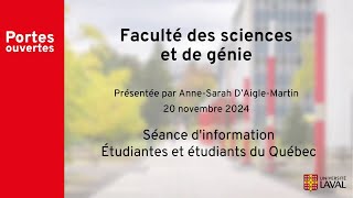 Séance dinformation FSG  étudiantes et étudiants du Québec 1er cycle [upl. by Ynatil]