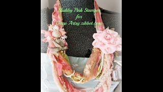 Lets Create a Shabby Seam Binding Necklace [upl. by Nosirb]