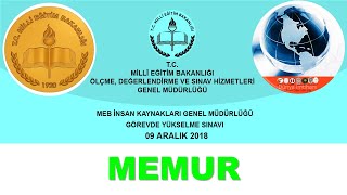 2018  MEBGYSUDMEMUR  GÃ–REVDE YÃœKSELME VE UNVAN DEÄžÄ°ÅžÄ°KLÄ°ÄžÄ° SINAVI  MEMUR [upl. by Linnette686]