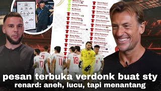 Yakin Mereka Tim ASEAN Reaksi Herve Renard Liat List Pemain Indo Pesan Verdonk Khusus Untuk STY [upl. by Nwahsram636]