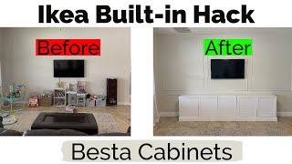 Ikea Builtin Hack using the BESTA CABINETS [upl. by Salakcin]