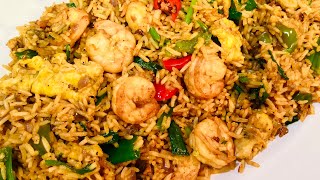 SPICY PRAWN FRIED RICE RESTAURANT STYLE  PRAWN RECIPE [upl. by Hgielyak]