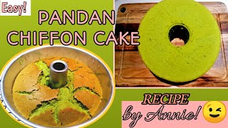 SUPER EASY PANDAN CHIFFON CAKE RECIPE by Annie [upl. by Edmondo]