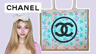 🎨 She Painted Her Own CHANEL Tote  👛 [upl. by Litnahc216]