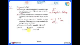 9 Sınıf Biyoloji Kazanım Testleri 27 2022  2023 hücre zarından madde geçişleri3 [upl. by Tsepmet]