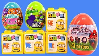 NEW Surprize Cubes Despicable Me Qube Spiderman Teenage Mutant Ninja Turtles Surprise Eggs DCTC Toys [upl. by Sofer]