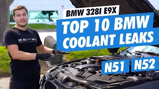 TOP 10 BMW N51N52 Coolant leaks on BMW 328i E9x [upl. by Sadie]