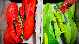 Kobe Bryant Grinch and Reverse Grinch size 10 Deadstock shoes [upl. by Yerd]