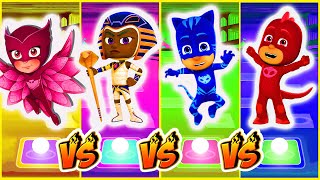 Pj Masks Owlette vs Pharaoh Boy vs Cat Boy vs Gekko 🎶 Tiles Hop EDM Rush [upl. by Estey]