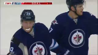 Patrik Laine 30 Goal vs Stars  Oct 27 2016 [upl. by Dloreg725]